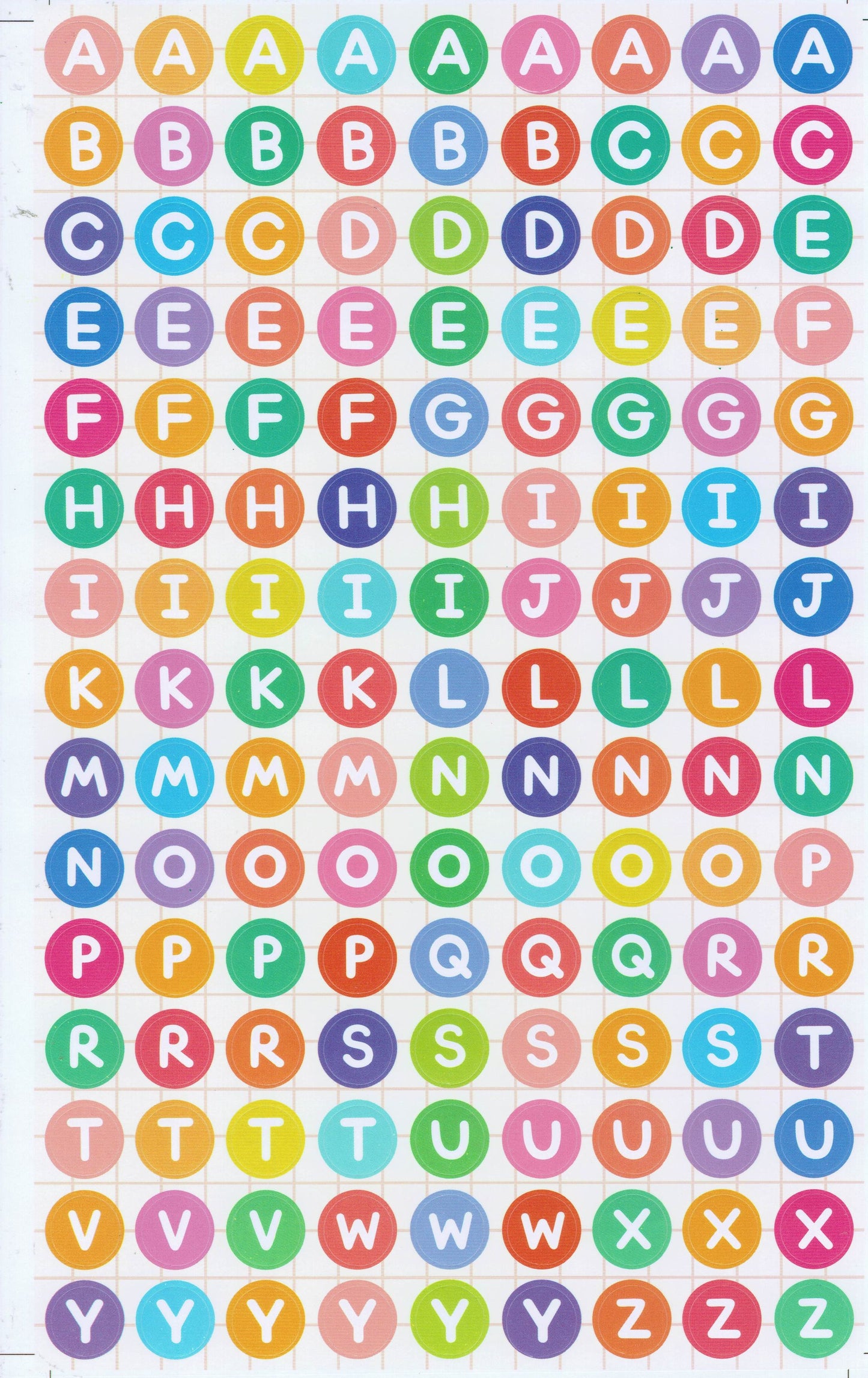 Lettres ABC 13 mm haut autocollant pour dossiers de bureau enfants artisanat maternelle anniversaire 1 feuille 515
