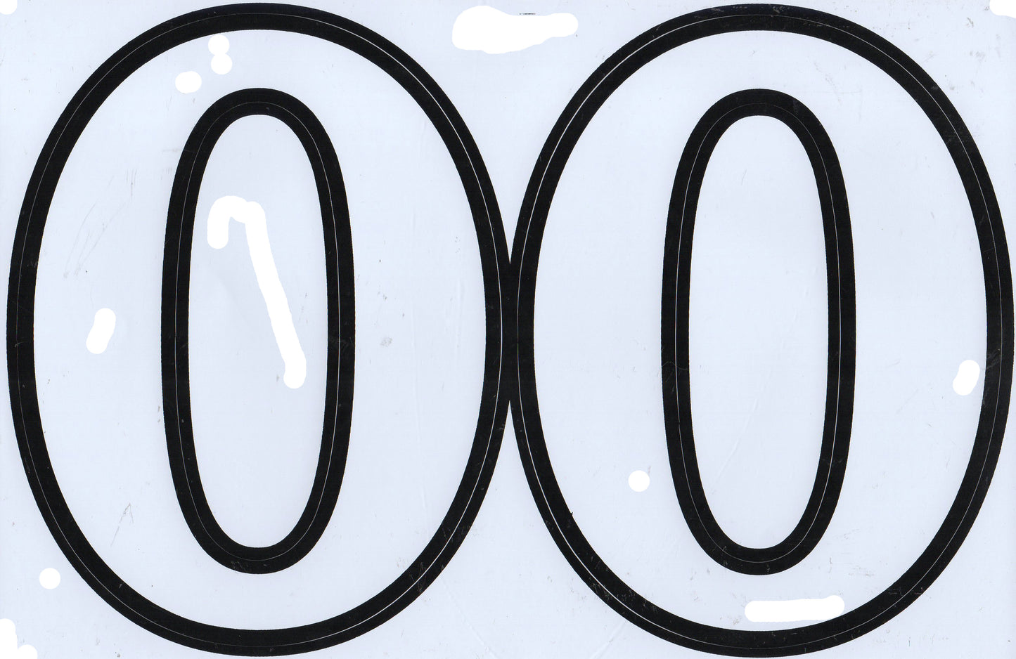 Grosse Nummer 0 weiss 165 mm hoch Aufkleber Sticker Motorrad Roller Skateboard Auto Tuning Modellbau selbstklebend 525
