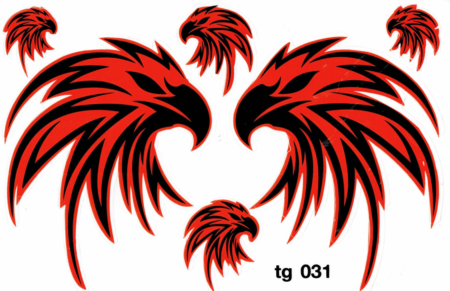 Adler Kopf Schwingen Flügel Aufkleber Sticker Motorrad Roller Skateboard Auto Tuning Modellbau selbstklebend 528