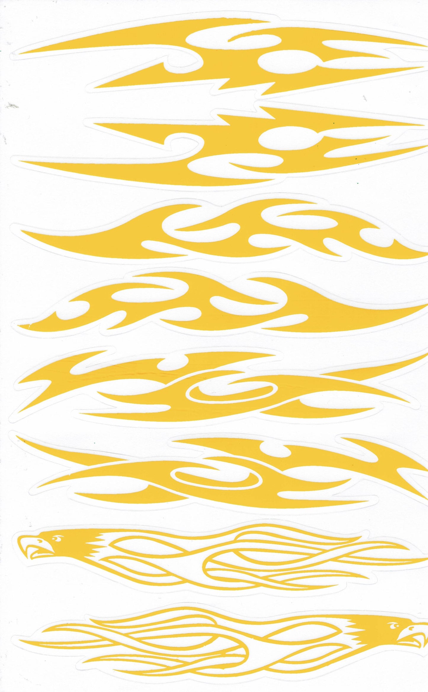 Flammen Feuer gelb Aufkleber Sticker Motorrad Roller Skateboard Auto Tuning Modellbau selbstklebend 529