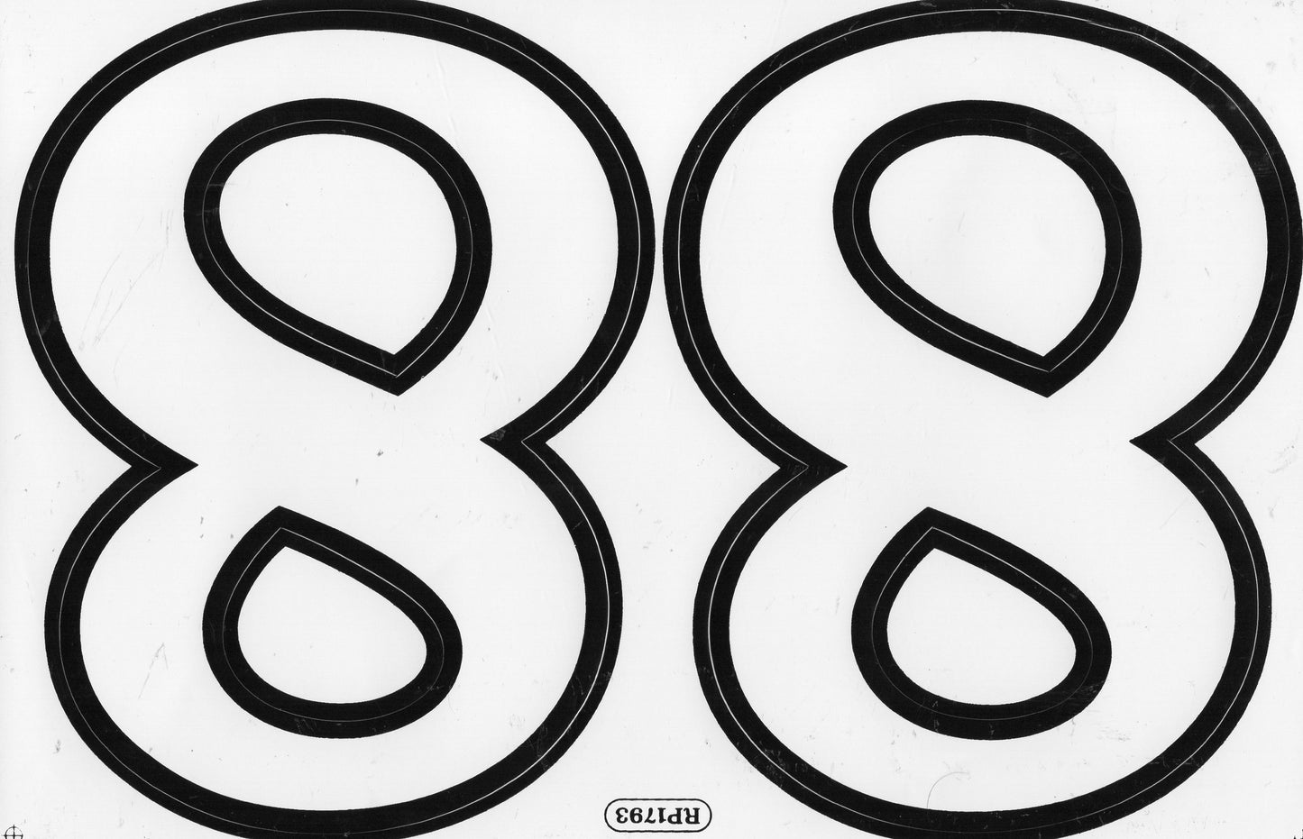 Grosse Nummer 8 weiss 165 mm hoch Aufkleber Sticker Motorrad Roller Skateboard Auto Tuning Modellbau selbstklebend 540