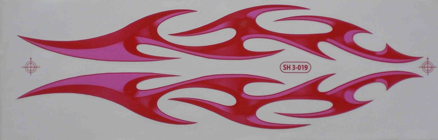 Big flames fire red sticker film 1 sheet 530 mm x 170 mm weatherproof motorcycle scooter skateboard car tuning self-adhesive FL004