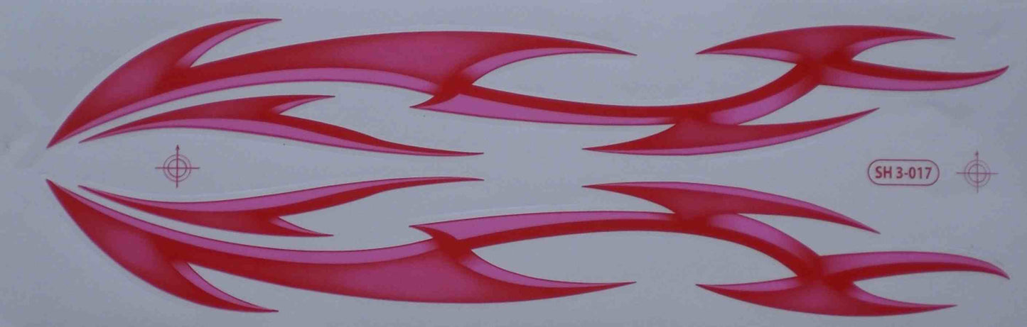 Grosse Flammen Feuer rot Sticker Aufkleber Folie 1 Blatt 530 mm x 170 mm wetterfest Motorrad Roller Skateboard Auto Tuning selbstklebend FL005