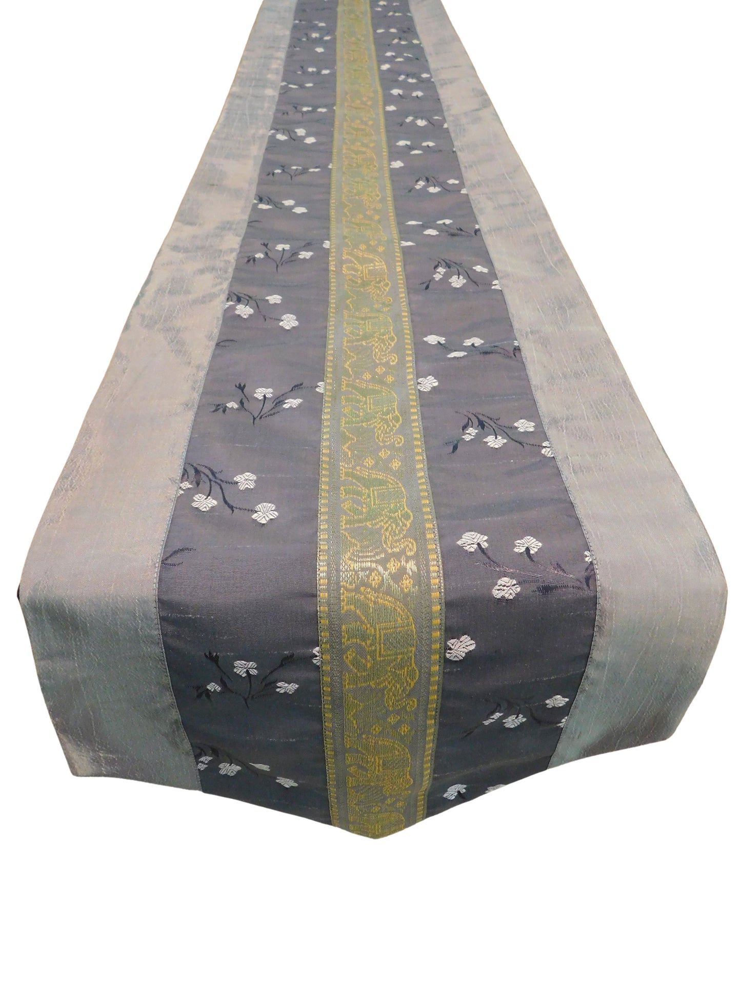 Tischläufer mit Elefanten Blumen Motiv Party Bankett Weihnachten Festival Geburtstag Hochzeit Party Wohnzimmer Küche Tischdecke aus Thai Seide Thai Silk