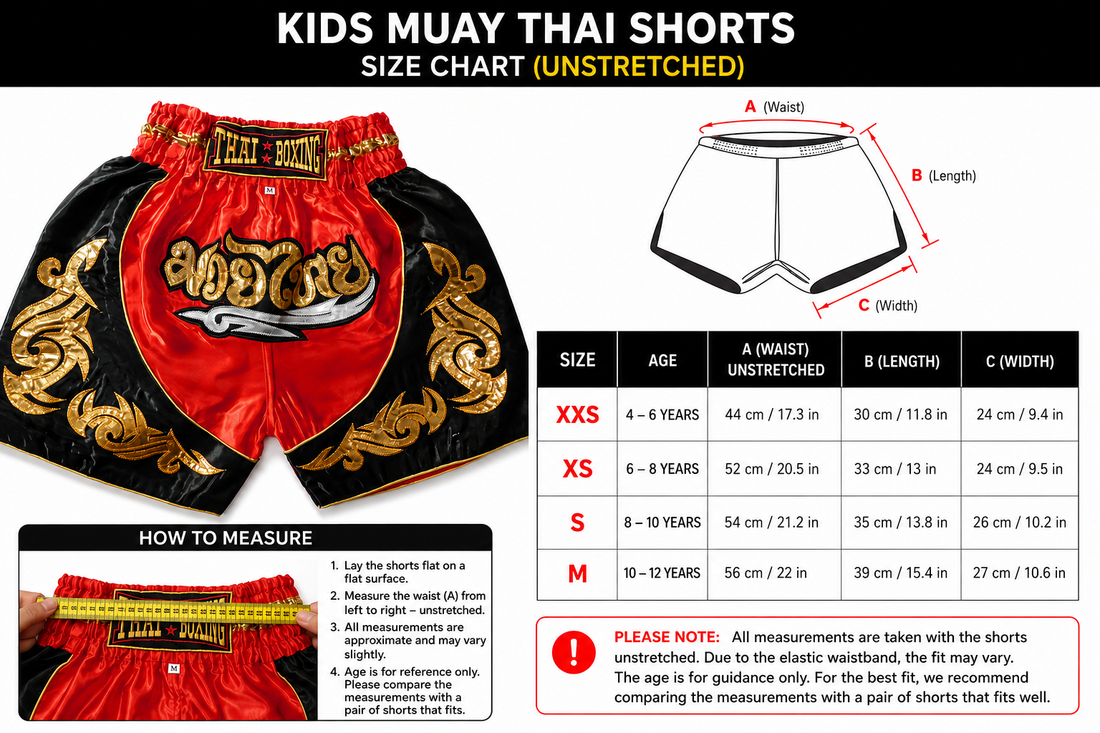 Welche Größe bei Muay Thai Shorts? Größentabelle und Kaufberatung