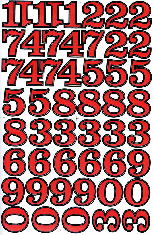Zahlen Nummern 123 rot 30 mm hoch Aufkleber Sticker für Büro Ordner Kinder Basteln Kindergarten Geburtstag 1 Bogen 556