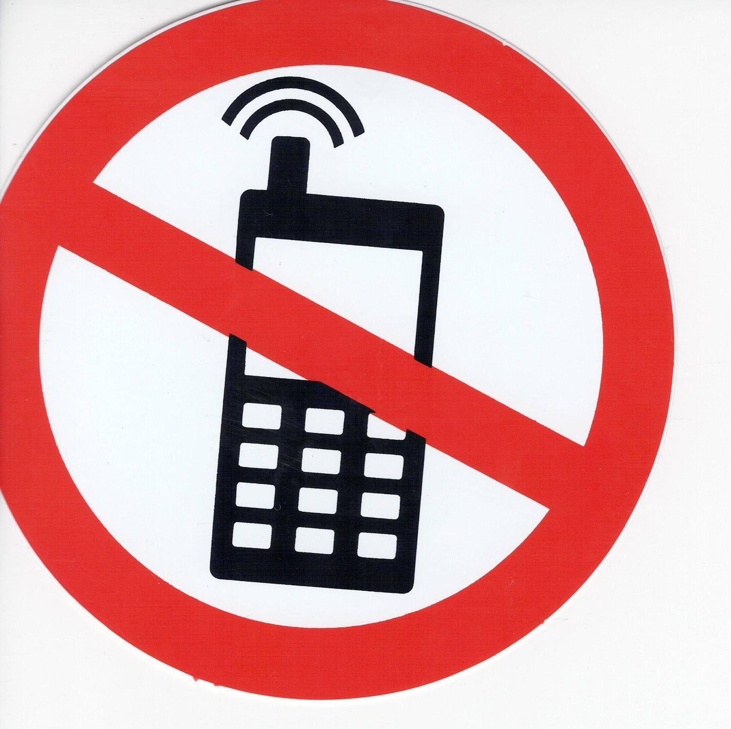 "No Cell Phone" Round Self-Adhesive Sticker 493