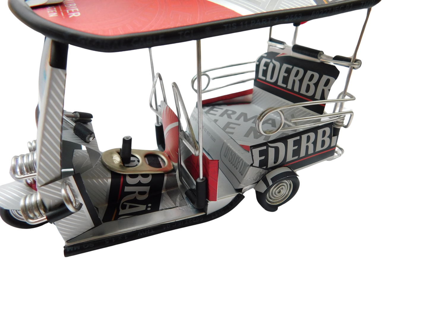 *** Federbräu Bier *** Detailgetreue Handgefertigte Nachbildung: TUK TUK Taxi aus Thailand - 14x7x6 cm