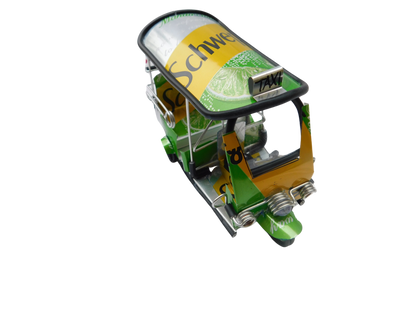 *** Schweppes Lemon *** Detailgetreue Handgefertigte Nachbildung: TUK TUK Taxi aus Thailand - 14x7x6 cm
