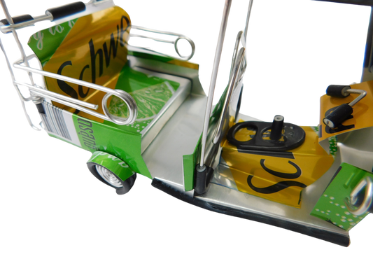 *** Schweppes Lemon *** Detailgetreue Handgefertigte Nachbildung: TUK TUK Taxi aus Thailand - 14x7x6 cm