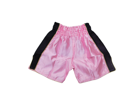 Original Muay Thai Shorts für Kinder Schwarz Rosa | Thaiboxhose XXS-M