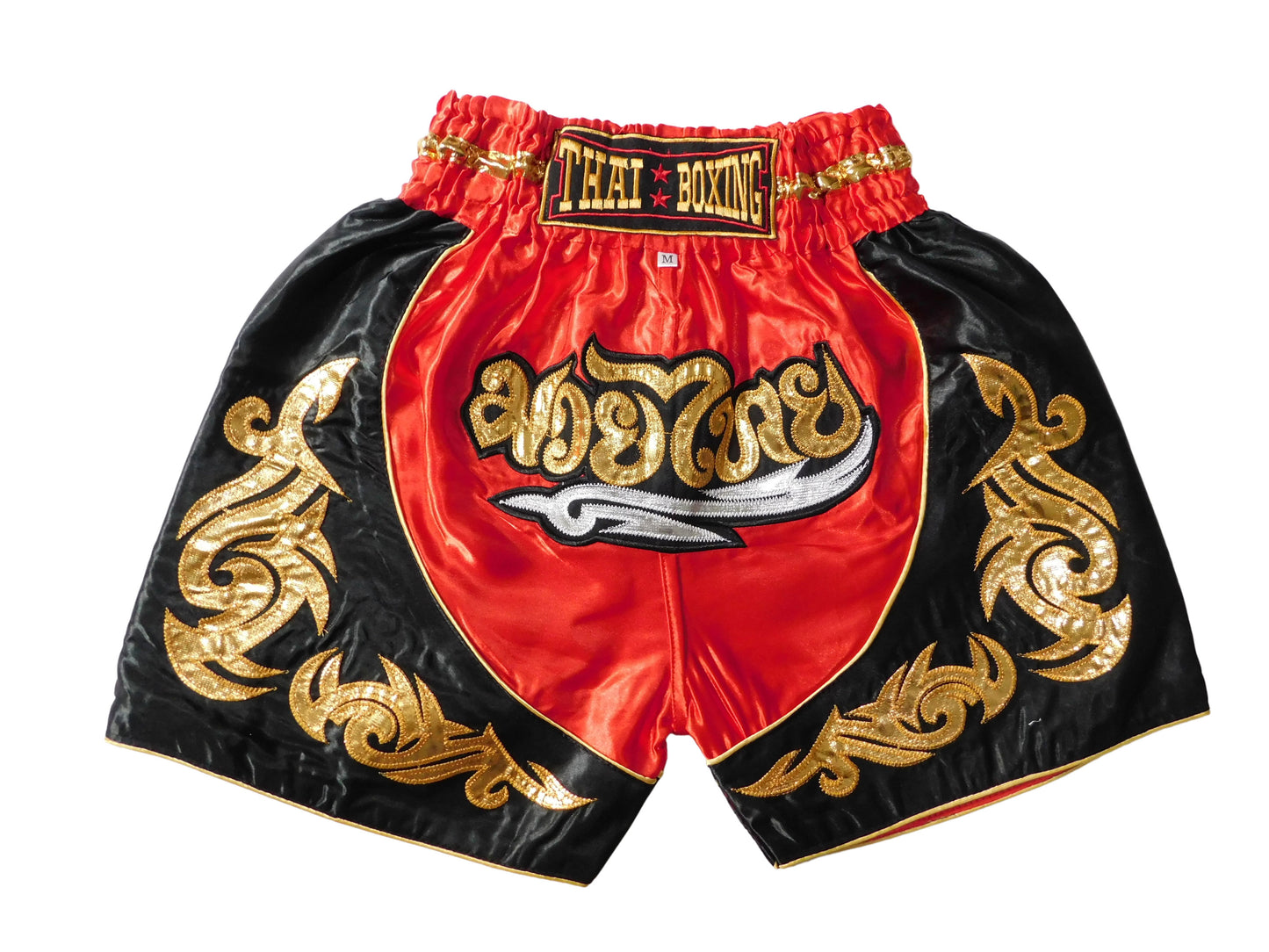 Original Muay Thai Shorts für Kinder Rot Schwarz | Thaiboxhose XXS-M