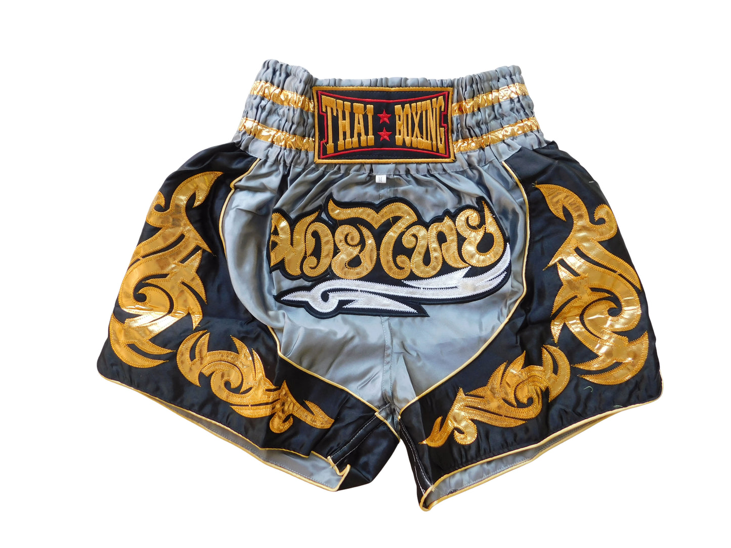 Original Muay Thai Shorts Grau Gold | Thaiboxhose Unisex M-3XL