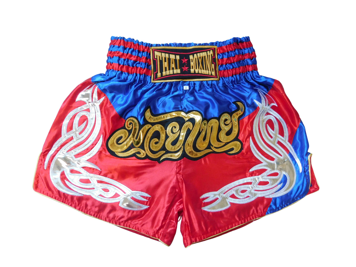 Original Muay Thai Shorts Blau Rot | Thaiboxhose Unisex M-3XL