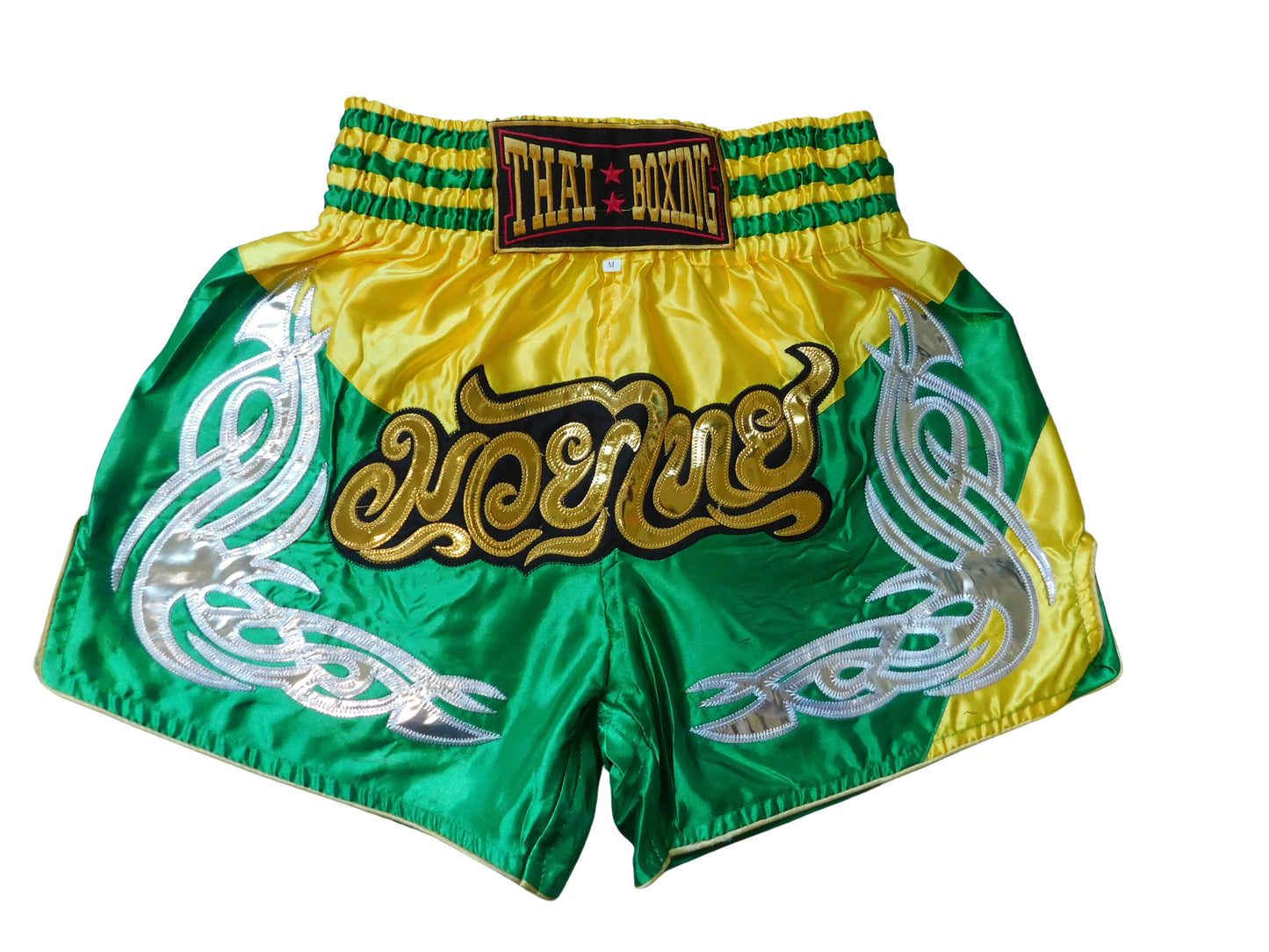 Original Muay Thai Shorts Gelb Grün | Thaiboxhose Unisex M-3XL