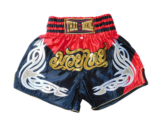 Original Muay Thai Shorts Rot Schwarz | Thaiboxhose Unisex M-3XL