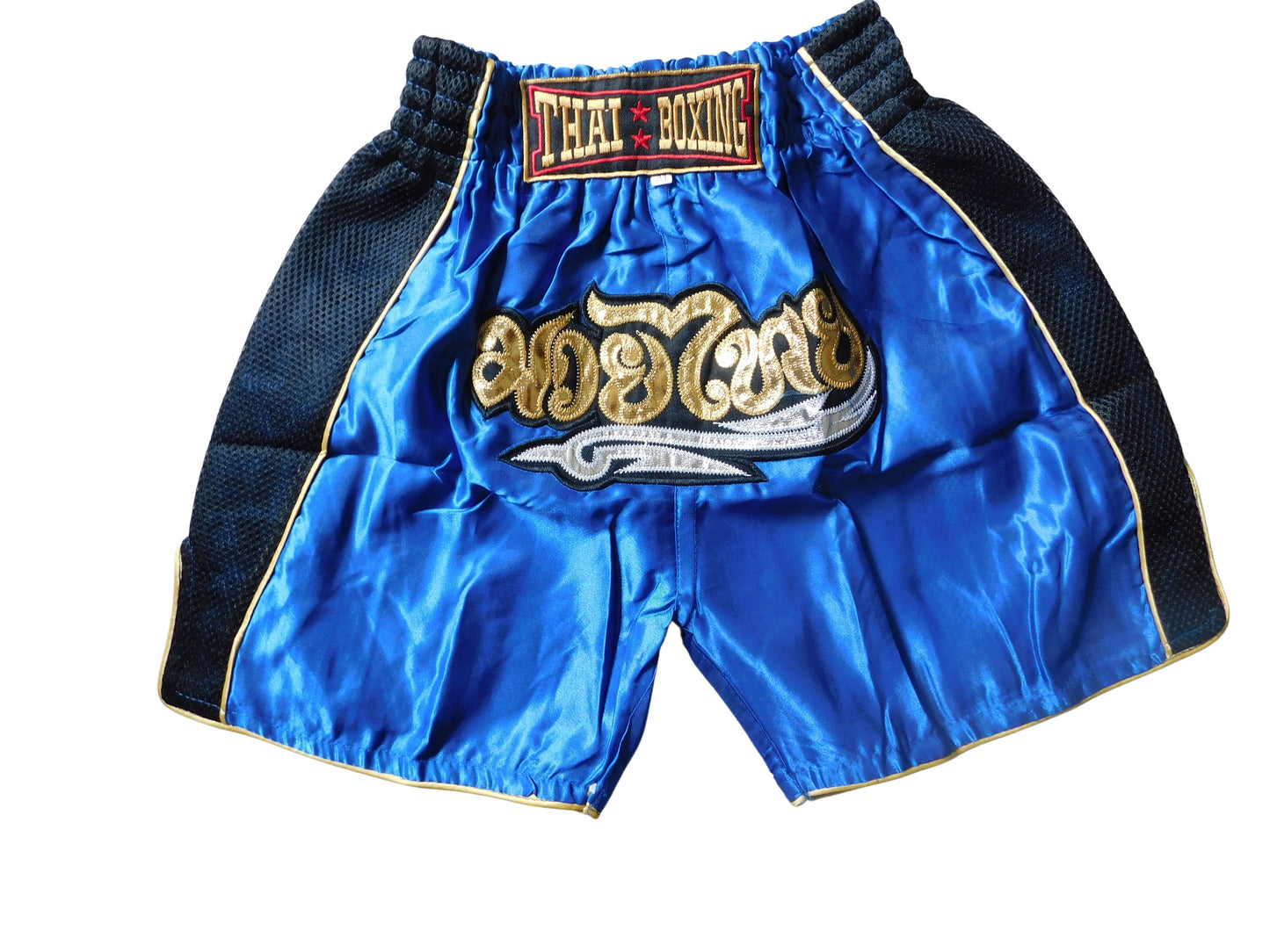 Muay Thai Shorts Kinder Blau Schwarz | Thaiboxhose XXS-M