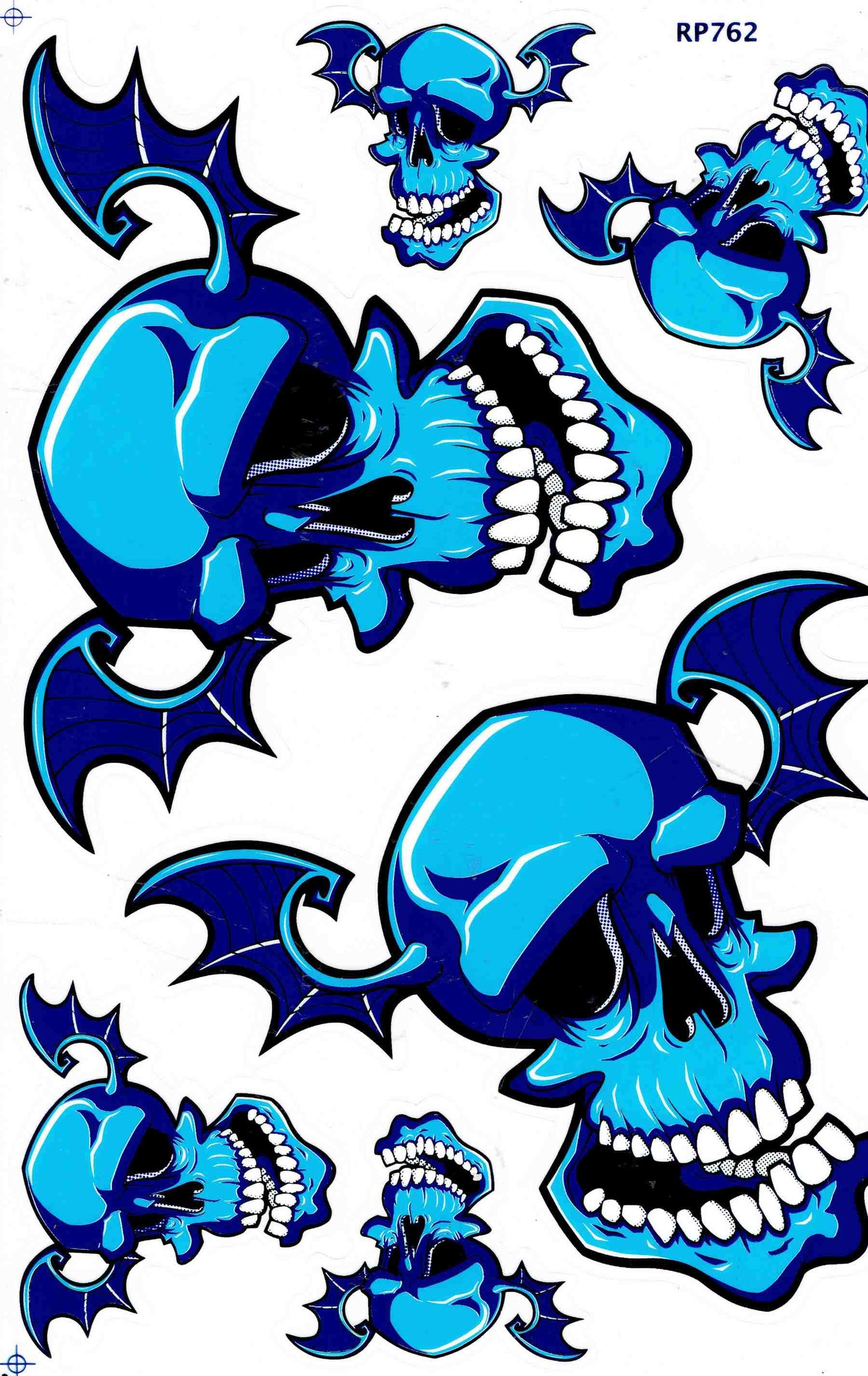 Flying Skull Decal Sticker - Ideal for Motorcycle Scooter Skateboard and Car Tuning - Self-adhesive