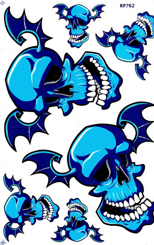 Fliegender Schädel Totenkopf Aufkleber Sticker - Ideal für Motorrad Roller Skateboard und Auto Tuning - Selbstklebend