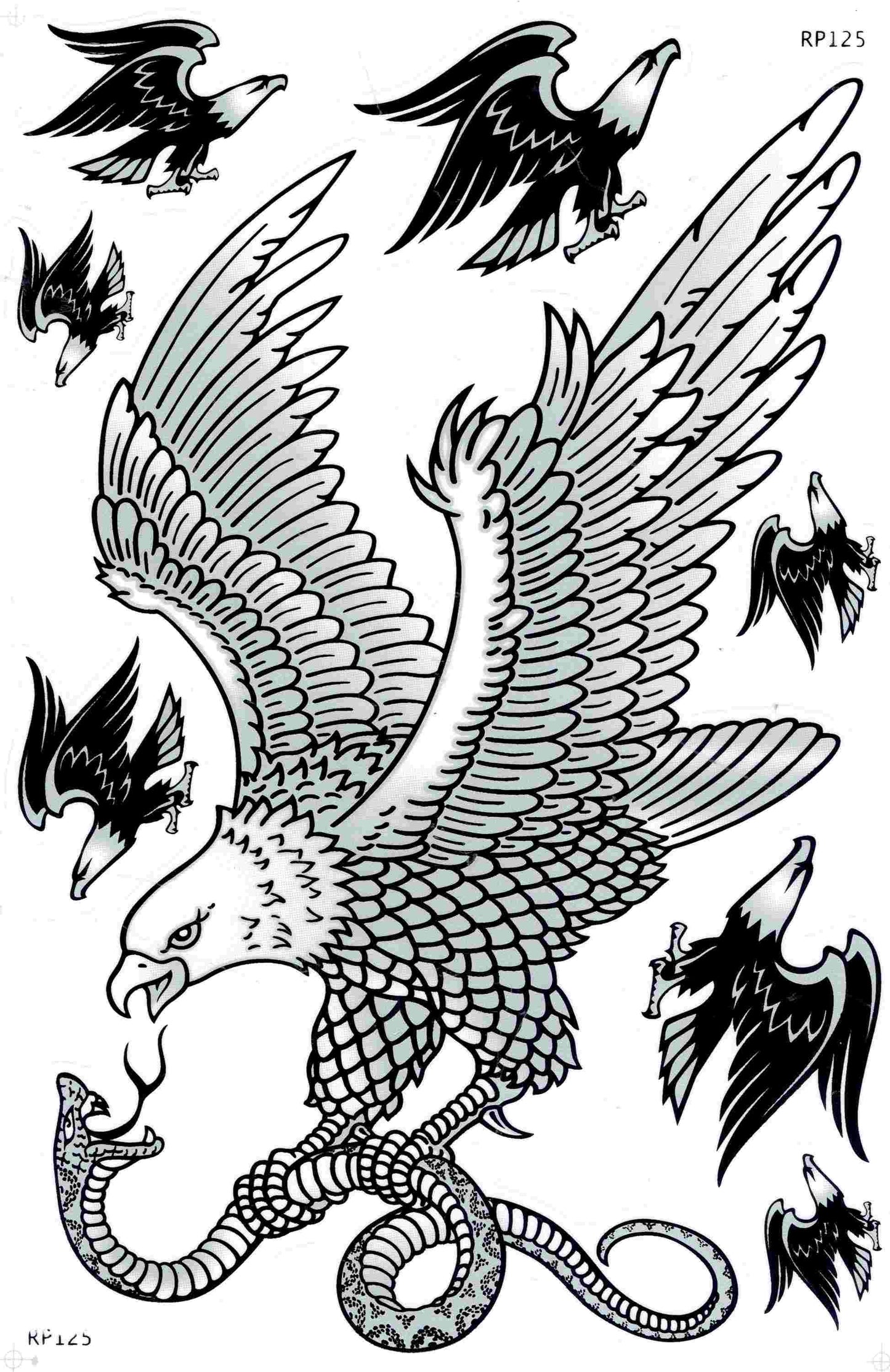 Eagle Falcon Grey Sticker Decal for Motorcycle, Scooter, Skateboard and Car Tuning – Self-adhesive 498