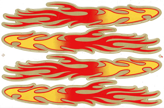 Coole orange Flammen Sticker Aufkleber für Motorrad, Roller, Skateboard und Auto Tuning – Selbstklebend 501