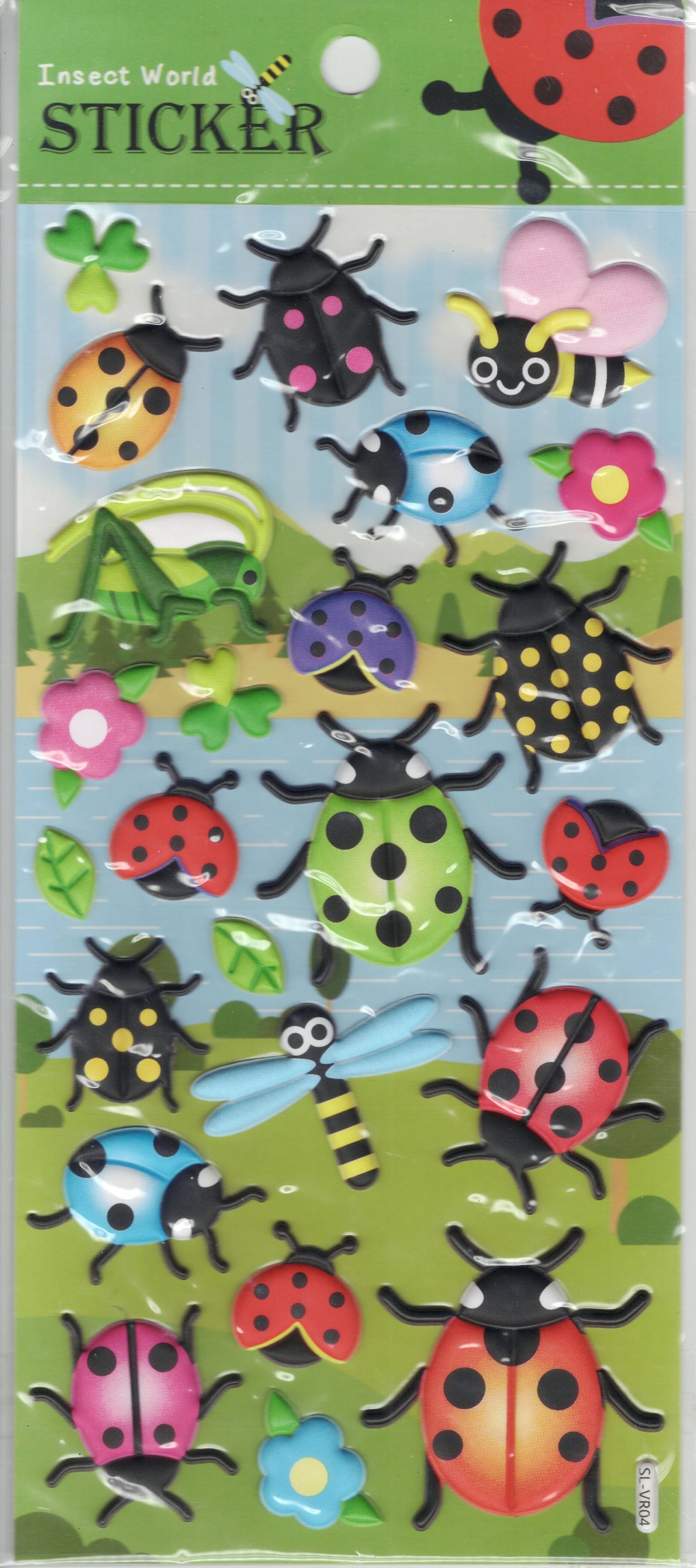 3D Insect Beetle Stickers for Kids Crafts Kindergarten Birthday 1 Sheet 519