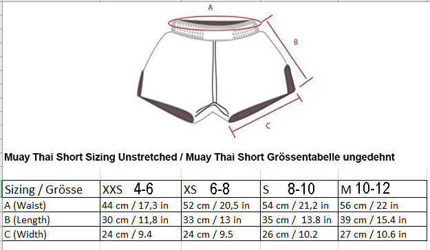 Kampfgeist im Mini-Format: Trendige Muay Thai Shorts für Kids! (Gold-Rot XXS-M)