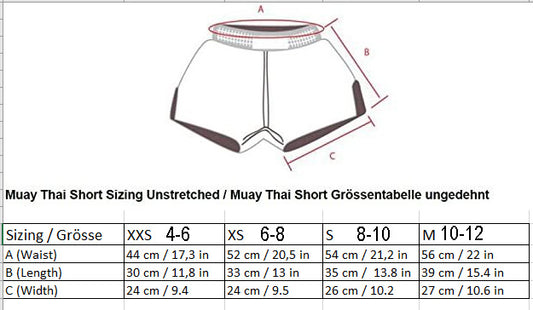 Kampfgeist im Mini-Format: Trendige Muay Thai Shorts für Kids! (Gold-Rot XXS-M)