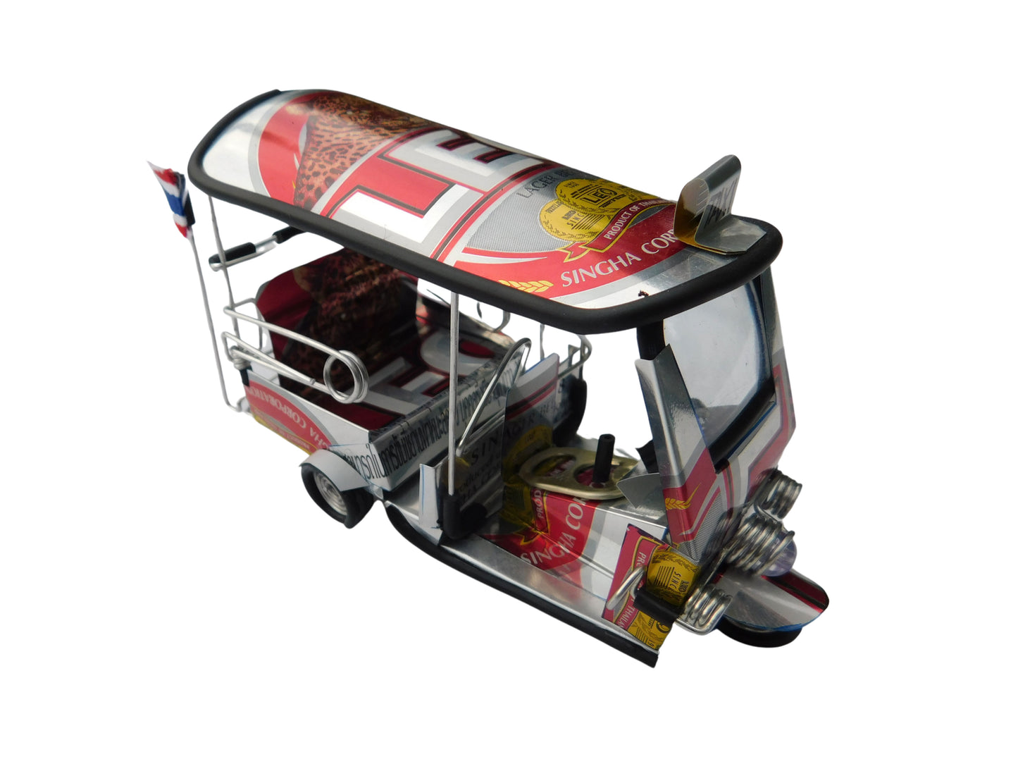 *** Leo Beer *** Detailgetreue Handgefertigte Nachbildung: TUK TUK Taxi aus Thailand - 14x7x6 cm