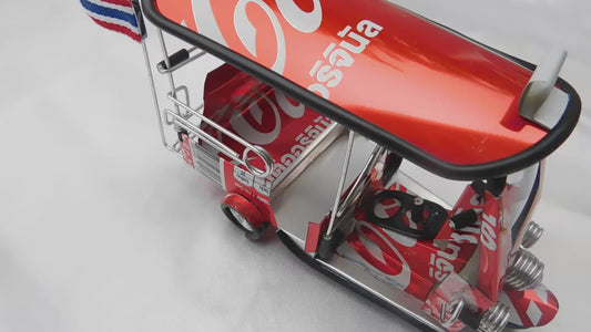 *** Coca Cola red *** Detailgetreue Handgefertigte Nachbildung: TUK TUK Taxi aus Thailand - 14x7x6 cm