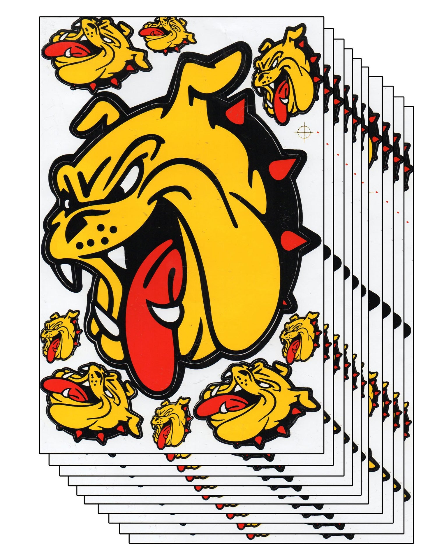 10ER SPAR PACK Bulldogge Hund gelb Aufkleber Sticker Motorrad Roller Skateboard Auto Tuning Modellbau selbstklebend 032