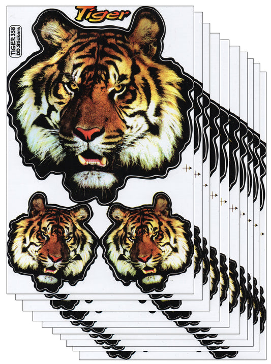 10ER Vorteilspack Tiger Aufkleber Sticker Motorrad Moped Roller Skateboard Auto Tuning Modellbau selbstklebend 091