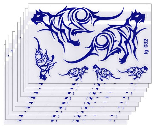 10ER Vorteilspack Hund Flammen Feuer blau Aufkleber Sticker Motorrad Moped Roller Skateboard Auto Tuning Modellbau selbstklebend 102