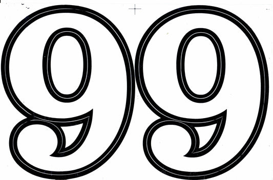 Grosse Nummer 6 / 9 weiss 165 mm hoch Aufkleber Sticker Motorrad Roller Skateboard Auto Tuning Modellbau selbstklebend 017