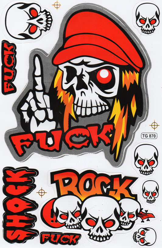 Totenkopf Skull Aufkleber Sticker Motorrad Roller Skateboard Auto Tuning Modellbau selbstklebend 017