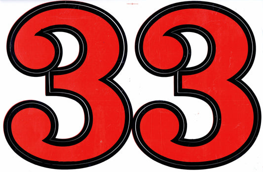 Grosse Nummer 3 rot 165 mm hoch Aufkleber Sticker Motorrad Roller Skateboard Auto Tuning Modellbau selbstklebend 025