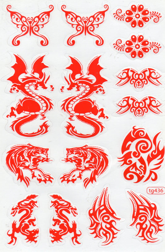 Flammen Feuer rot Aufkleber Sticker Motorrad Roller Skateboard Auto Tuning Modellbau selbstklebend 032
