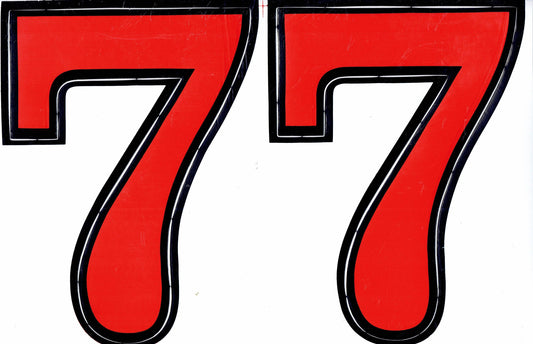 Grosse Nummer 7 rot 165 mm hoch Aufkleber Sticker Motorrad Roller Skateboard Auto Tuning Modellbau selbstklebend 045
