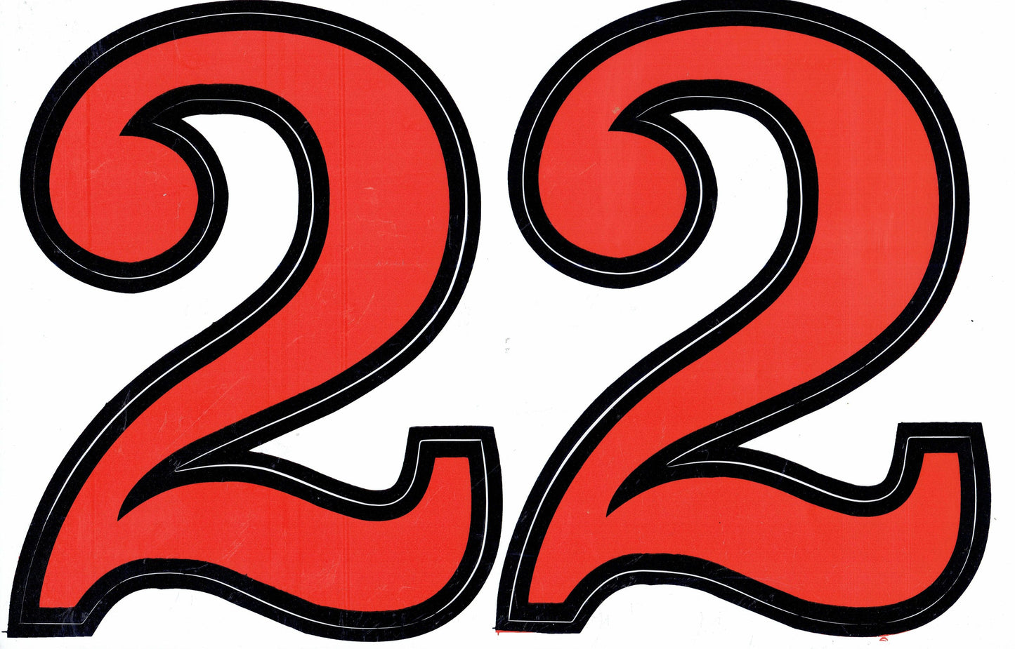 Grosse Nummer 2 rot 165 mm hoch Aufkleber Sticker Motorrad Roller Skateboard Auto Tuning Modellbau selbstklebend 050