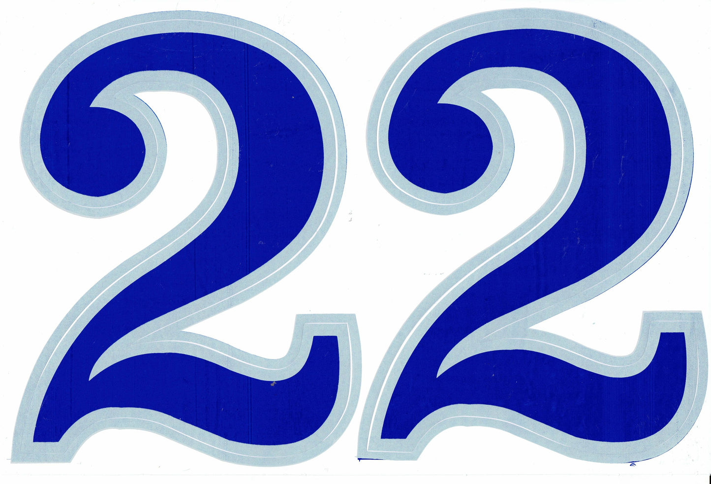 Grosse Nummer 2 blau 165 mm hoch Aufkleber Sticker Motorrad Roller Skateboard Auto Tuning Modellbau selbstklebend 056