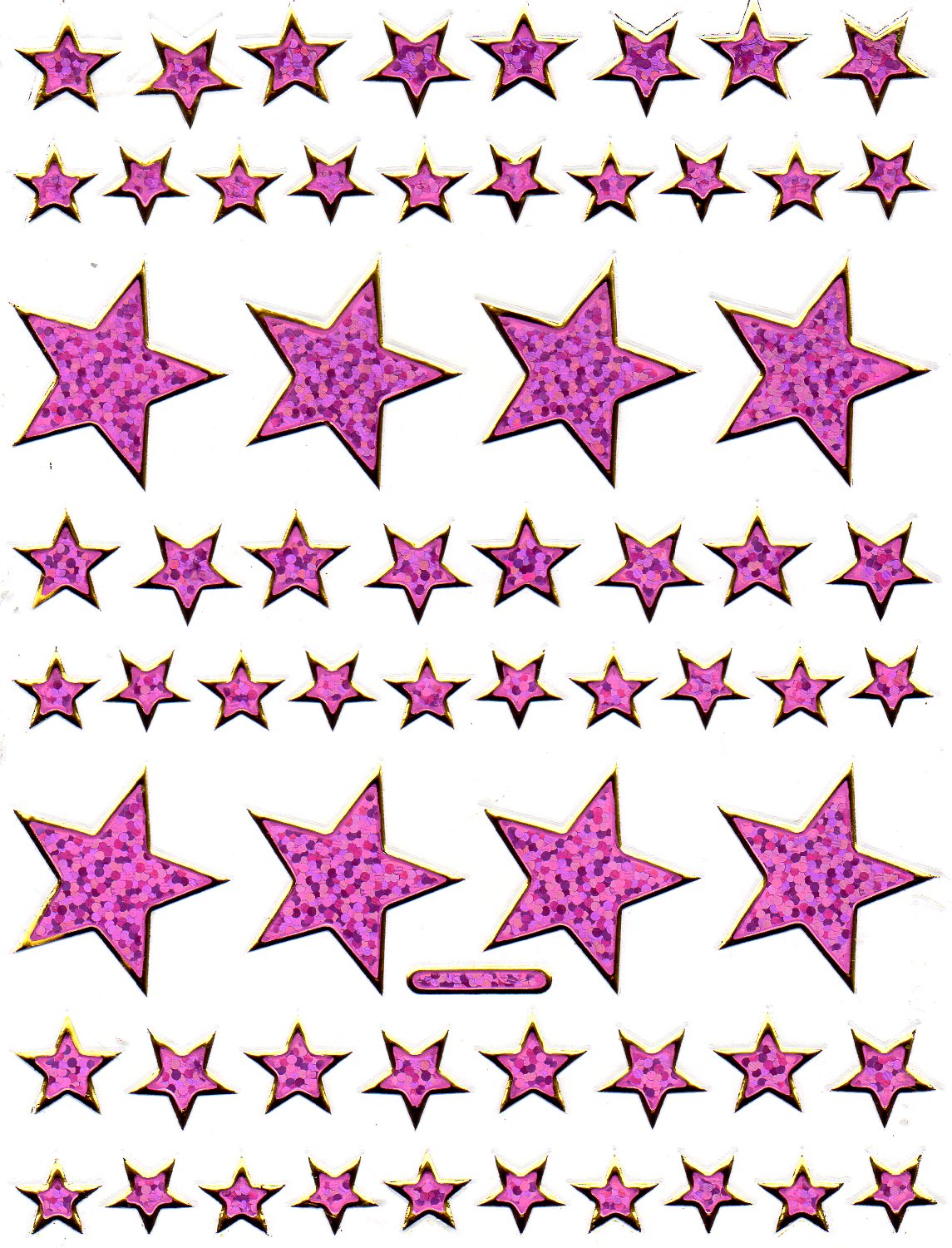 Sterne Stern rosa Aufkleber Sticker metallic Glitzer Effekt für Kinder Basteln Kindergarten Geburtstag 1 Bogen 006