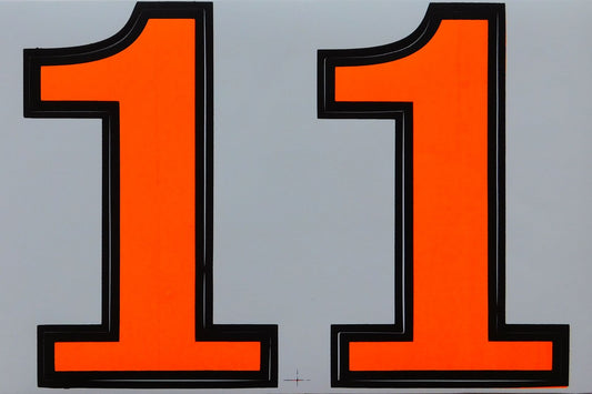 Grosse Nummer 1 orange 165 mm hoch Aufkleber Sticker Motorrad Roller Skateboard Auto Tuning Modellbau selbstklebend 085
