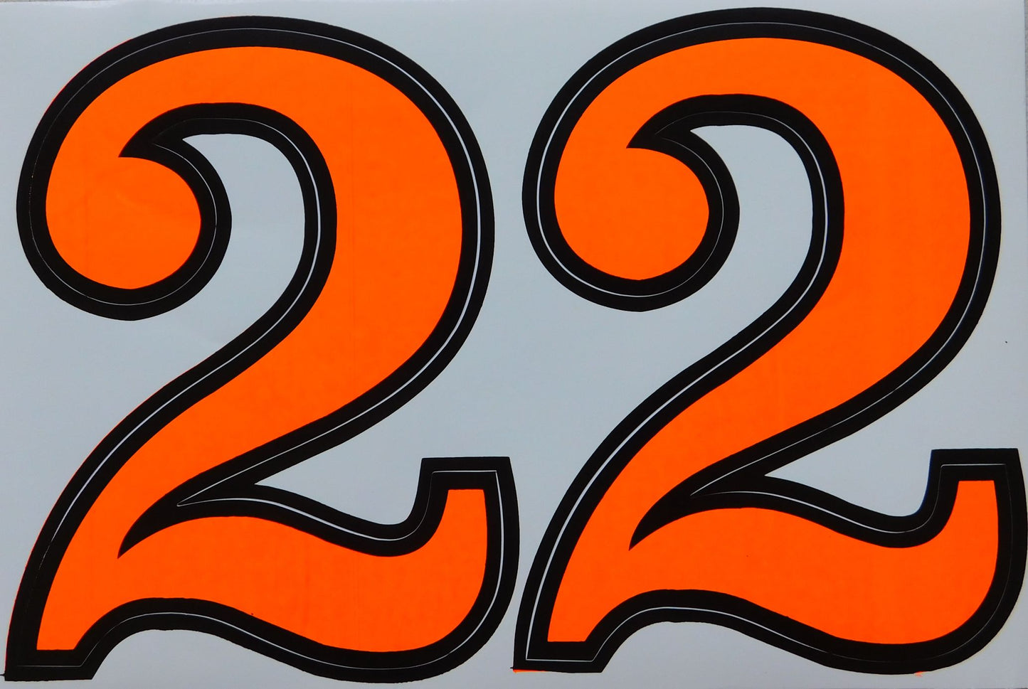 Grosse Nummer 2 orange 165 mm hoch Aufkleber Sticker Motorrad Roller Skateboard Auto Tuning Modellbau selbstklebend 087