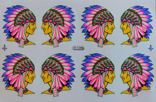 Indianer Häuptling Aufkleber Sticker Motorrad Roller Skateboard Auto Tuning Modellbau selbstklebend 101