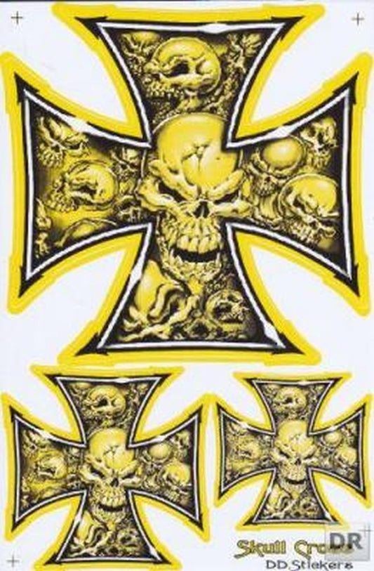 Kreuz Totenkopf Skull Aufkleber Sticker Motorrad Roller Skateboard Auto Tuning Modellbau selbstklebend 110