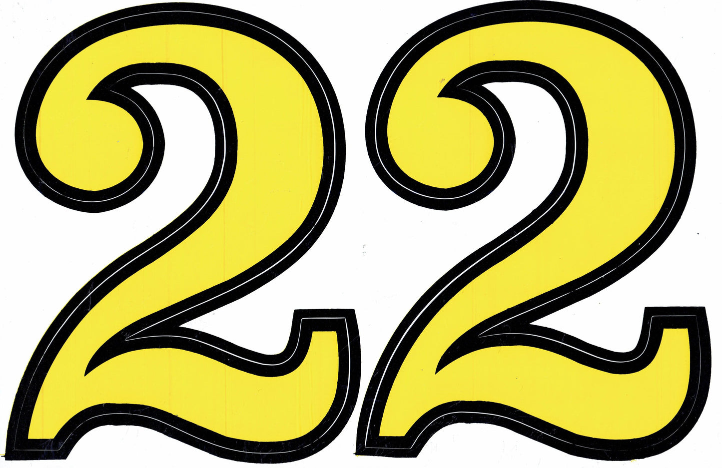 Grosse Nummer 2 gelb 165 mm hoch Aufkleber Sticker Motorrad Roller Skateboard Auto Tuning Modellbau selbstklebend 125