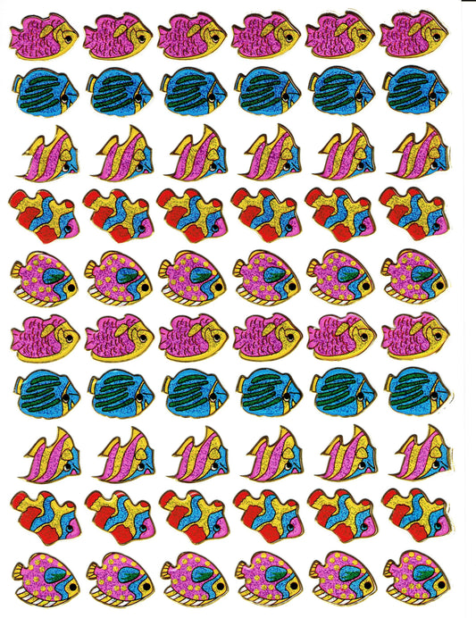 Fisch Fisches Meeresbewohner Wassertiere Tiere bunt Aufkleber Sticker metallic Glitzer Effekt für Kinder Basteln Kindergarten Geburtstag 1 Bogen 151