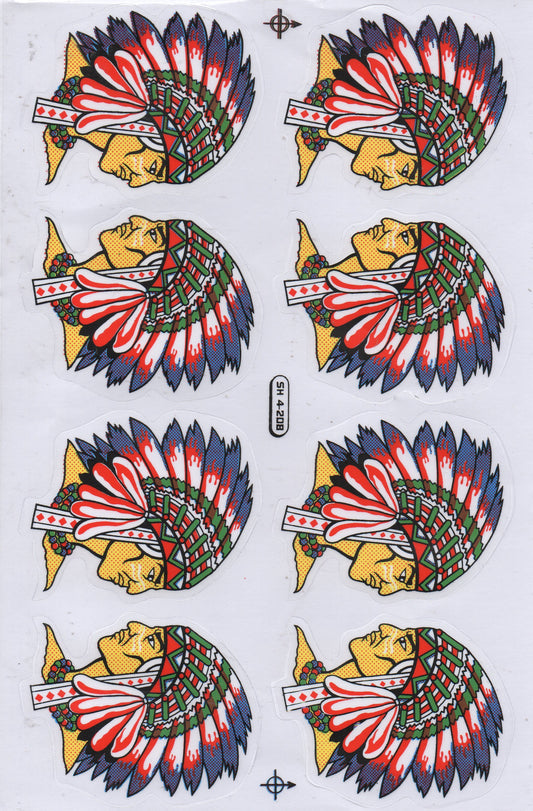 Indianer Häuptling Aufkleber Sticker Motorrad Roller Skateboard Auto Tuning Modellbau selbstklebend 186