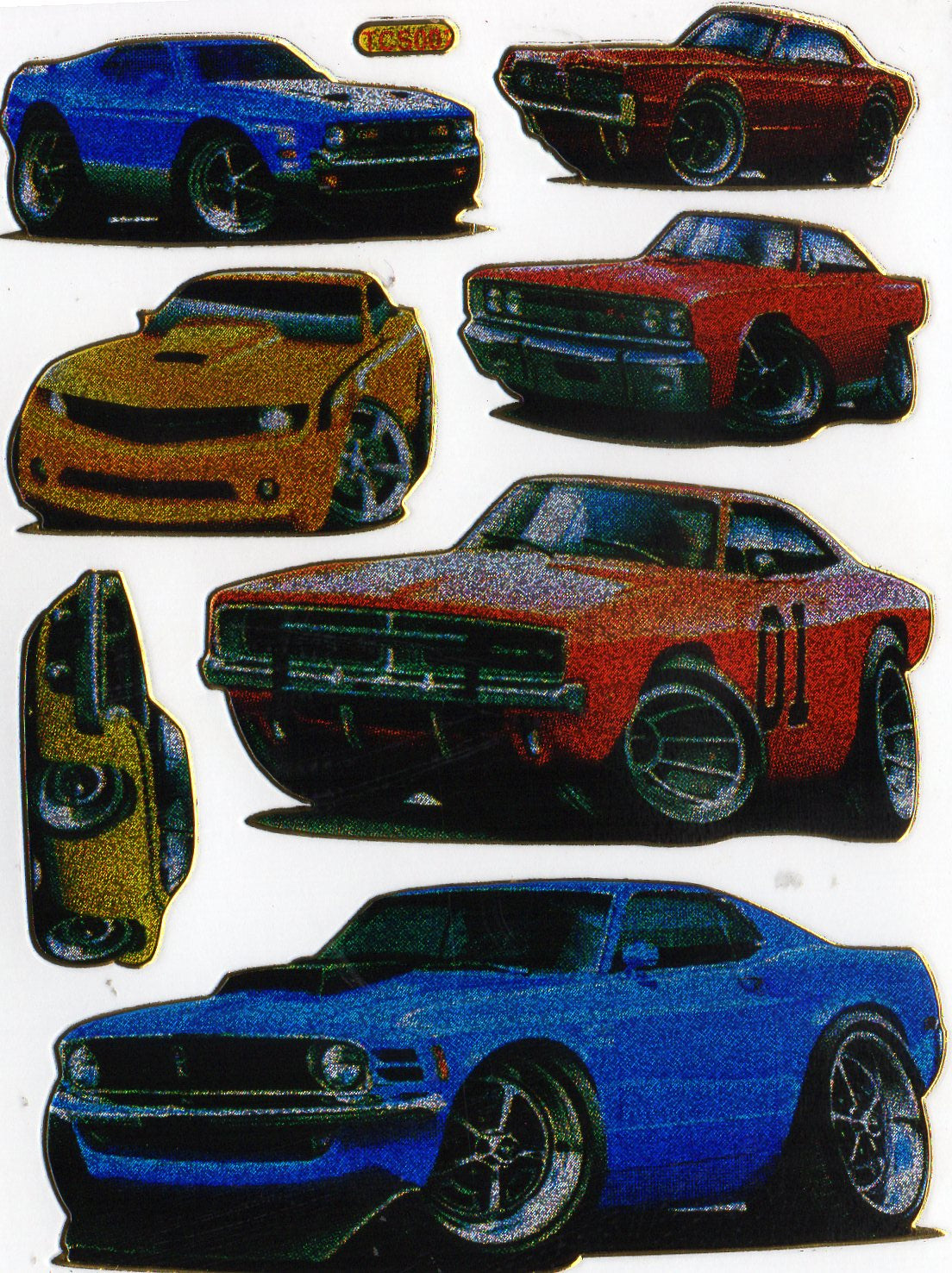 Autocollant de voiture de muscle de voiture autocollant effet de paillettes métalliques écoliers artisanat maternelle 1 feuille 234