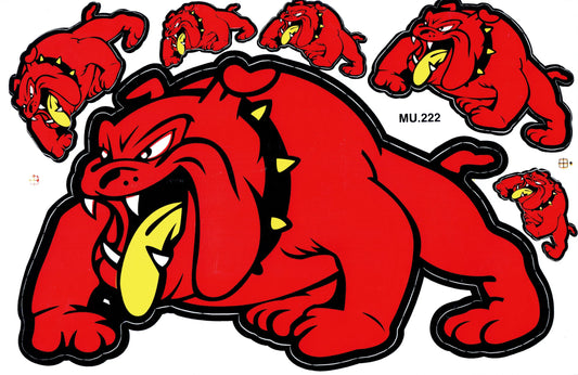 Bulldogge Hund rot Aufkleber Sticker Motorrad Roller Skateboard Auto Tuning Modellbau selbstklebend 235